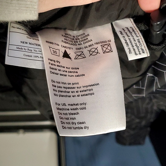 Rip Curl Kids Black Ski/Snowboarding Jacket - Size Large/XL - Picture 11 of 15